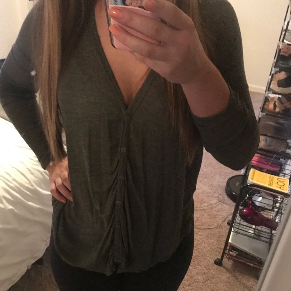 Army green Foreign Exchange long sleeve